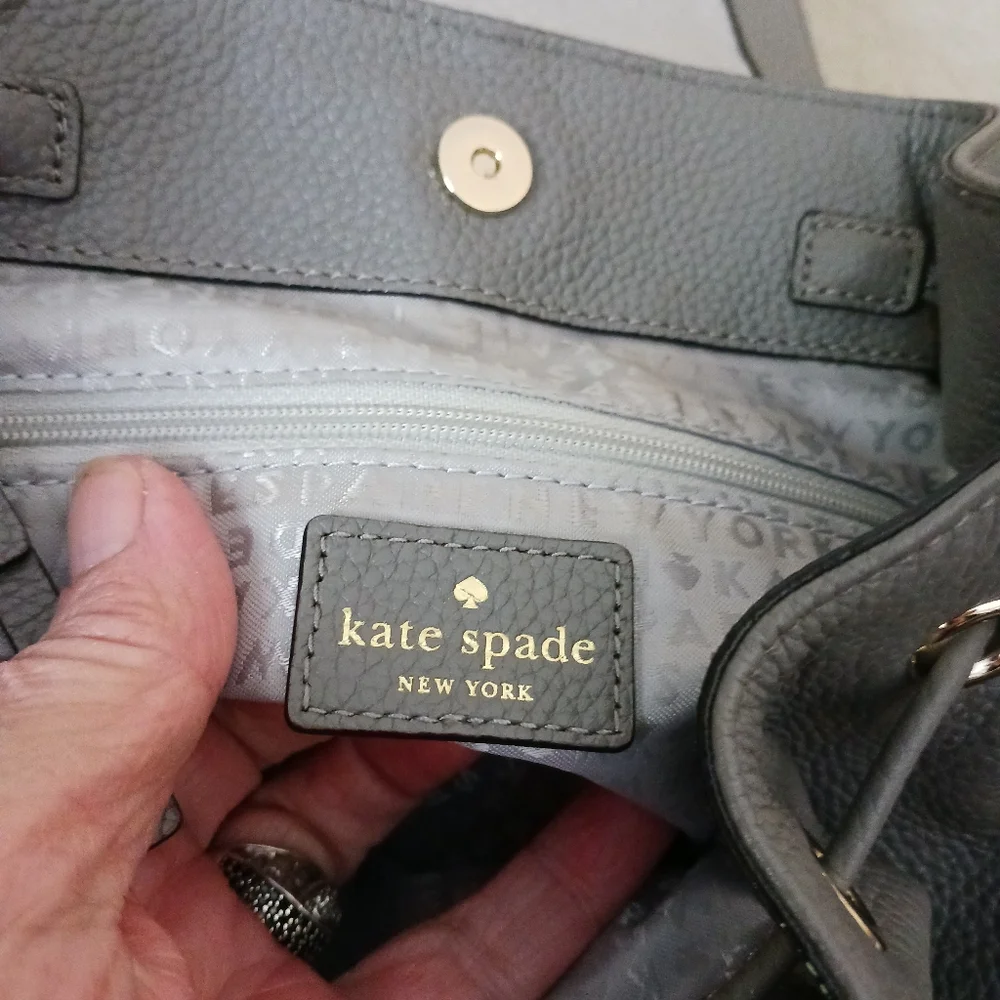 Kate Spade gray pebbled leather backpack